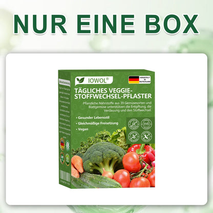 🇩🇪🥦Offizieller Store | IOWOL® Daily Vegetable Metabolic Patch unterstützt Entgiftung, Verdauung und metabolischen Reset mit organischen Gemüseextrakten und Phytonährstoffen aus 39 Gemüsen und grünen Pflanzen, für mehr Energie und Wohlbefinden.