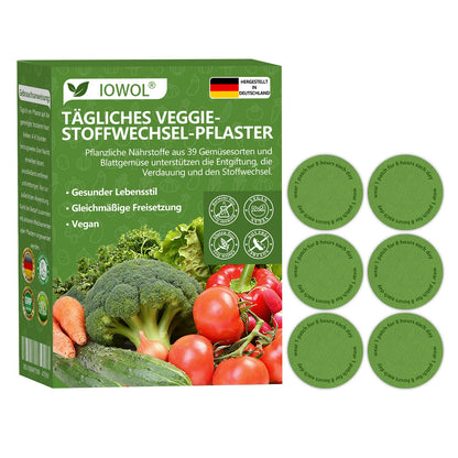 🇩🇪🥦Offizieller Store | IOWOL® Daily Vegetable Metabolic Patch unterstützt Entgiftung, Verdauung und metabolischen Reset mit organischen Gemüseextrakten und Phytonährstoffen aus 39 Gemüsen und grünen Pflanzen, für mehr Energie und Wohlbefinden.